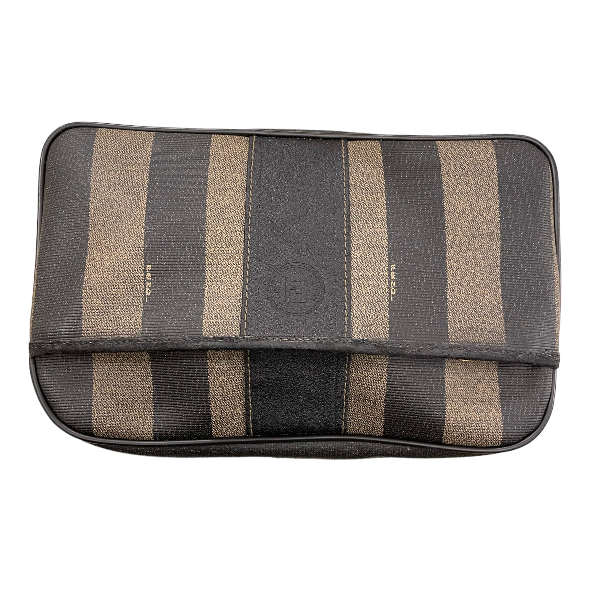 FENDI Vintage PQUIN STRIPED Clutch/Cosmetics Case