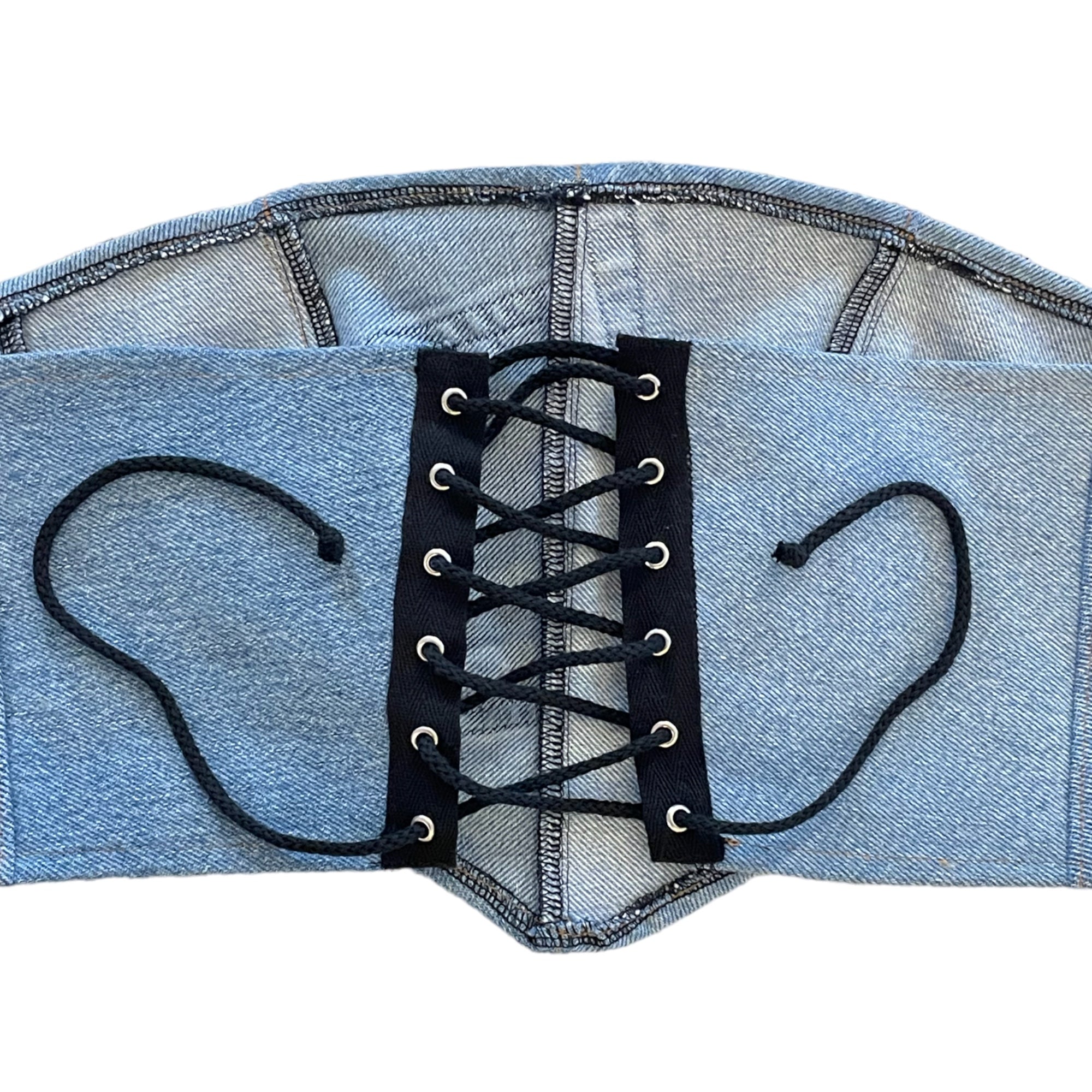 FURST OF A KIND VINTAGE DENIM CORSET TUBE TOP (O/S)