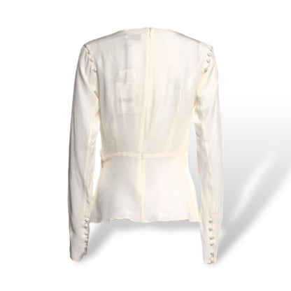 AMUR Silk Cowl Neck Blouse with Removable Sleeves - photo 2 of 9
