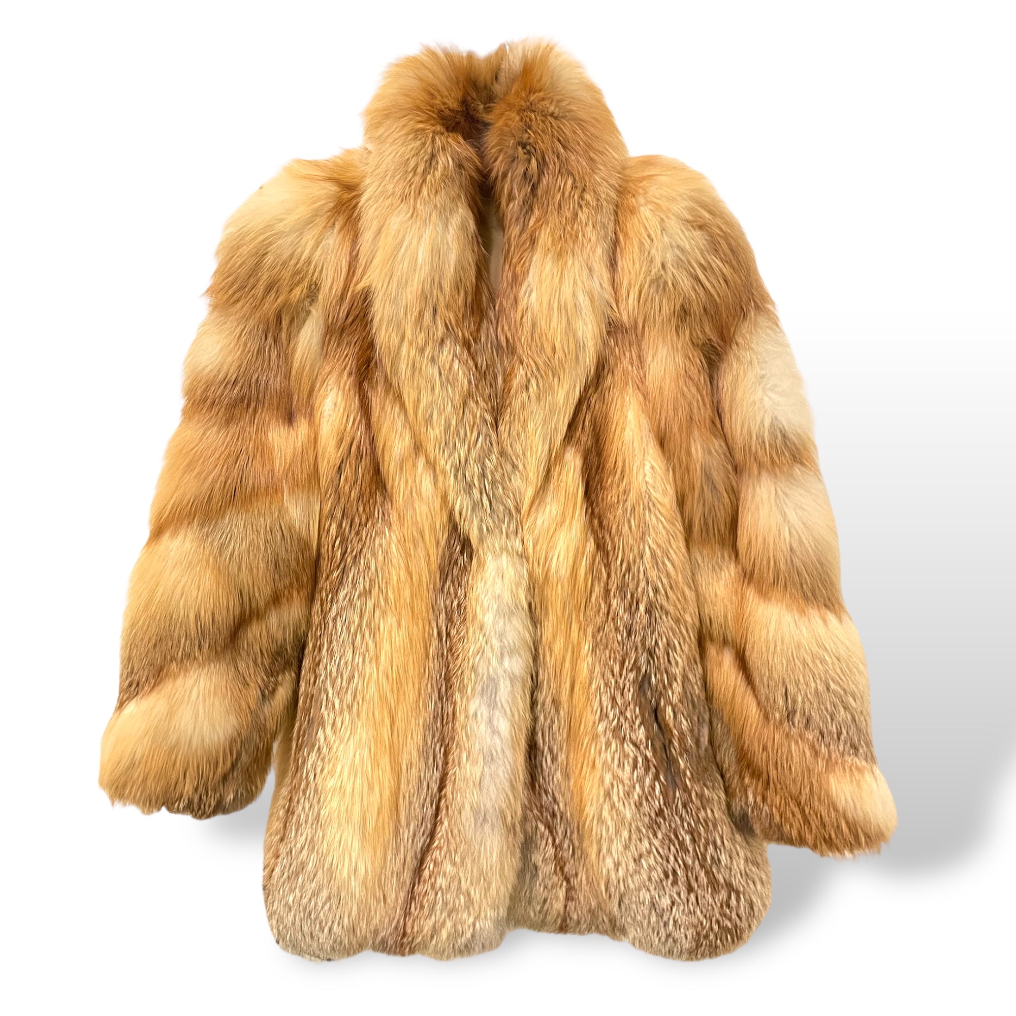 STUNNING Custom Made RED Fox Fur Coat |Size:8|  Made in Hong Kong