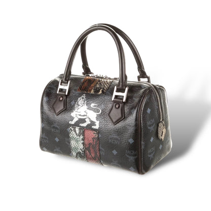 MCM Visetos Python Lion Princess Boston Top Handle Bag - photo 2 of 11