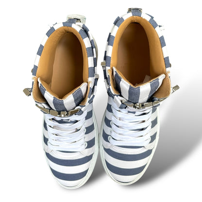 Buscemi Women’s Striped Italian Jacquard Canvas High-Tops / Silver-Tone Hardware - photo 6 of 15
