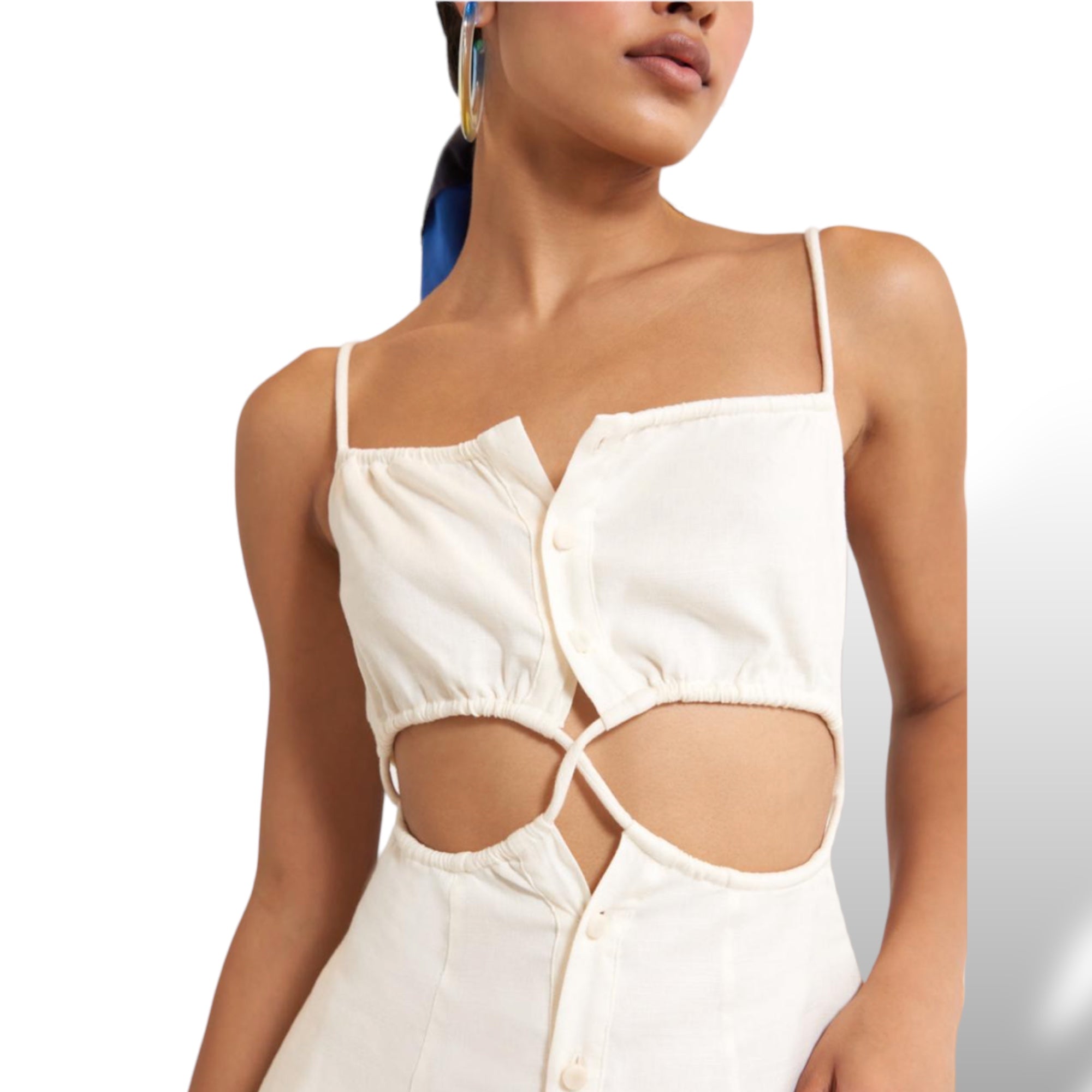 CULT GAIA Women's Off White Taylor Cut-Out Dress |SIZE: Medium|