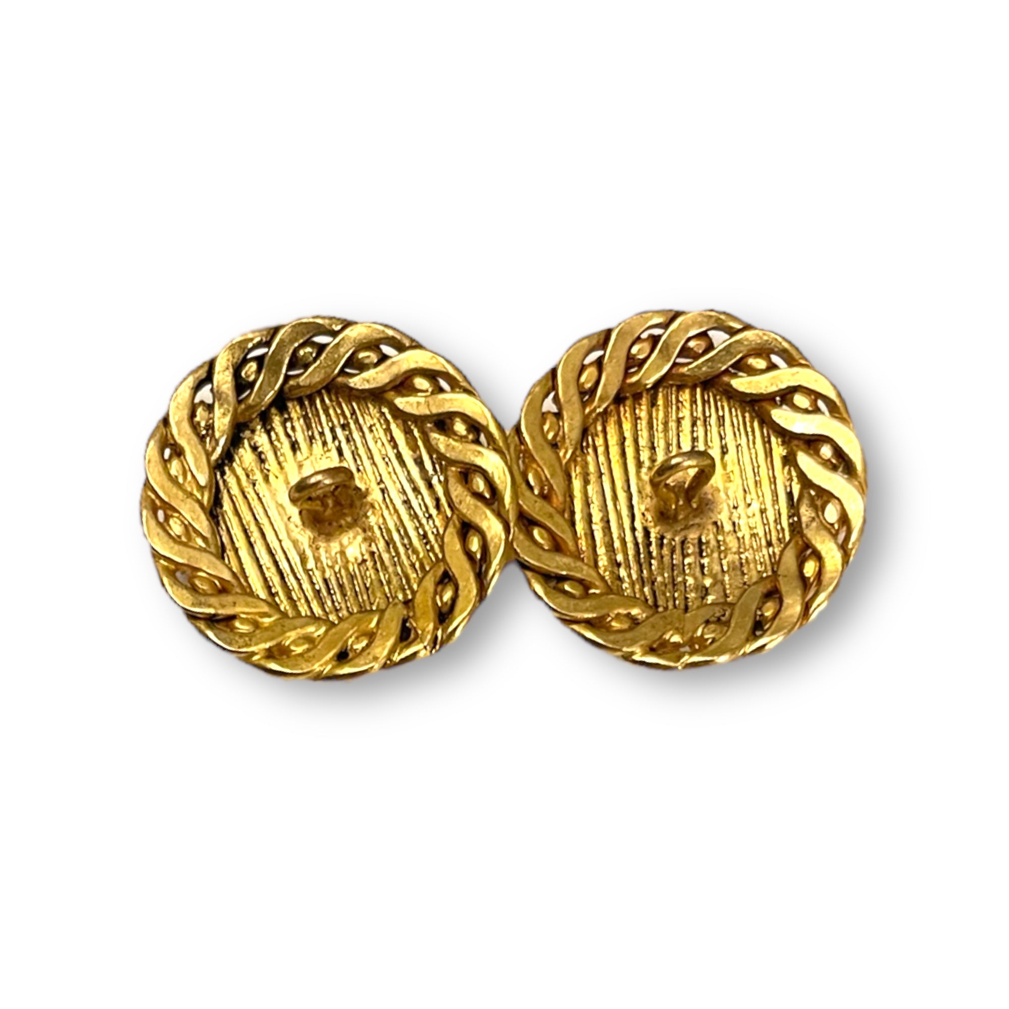CELINE Authentic Vintage Gold Metal Logo Buttons (Five)