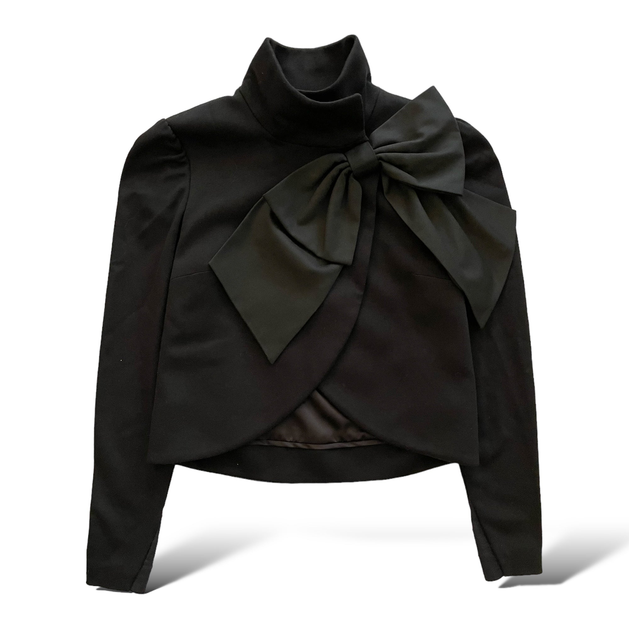 Alice + Olivia Black Bolero Jacket with Stunning Bow Accent  |SIZE: XS|
