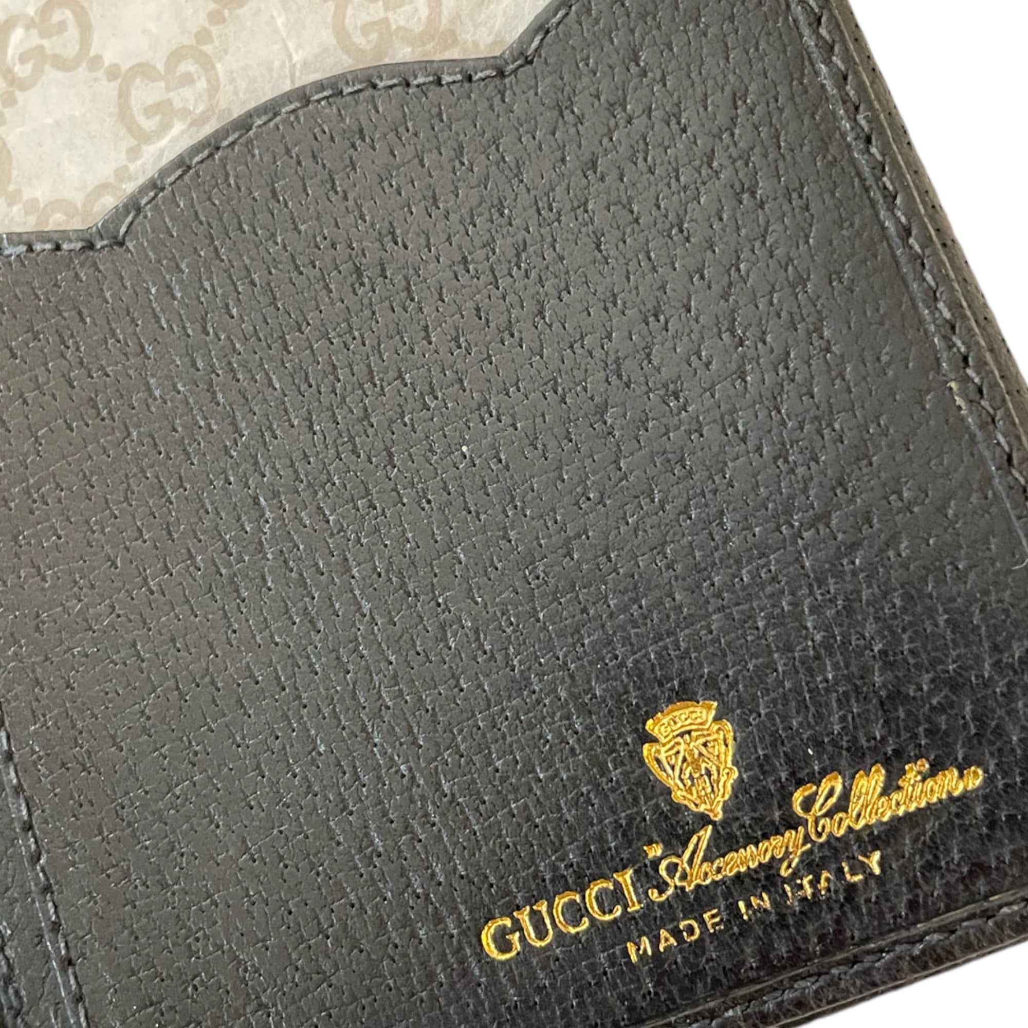 GUCCI Vintage Navy Blue Classic GG Motif Monogram Long Wallet