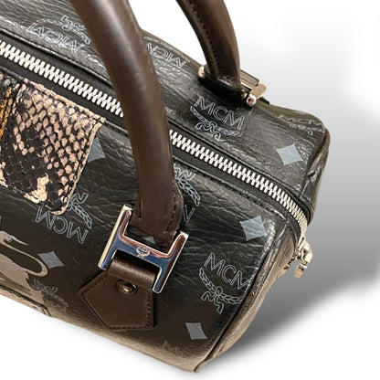 MCM Visetos Python Lion Princess Boston Top Handle Bag - photo 9 of 11