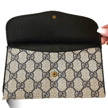 Gucci Vintage Navy Blue Classic GG Motif Monogram Long Wallet - photo 8 of 12