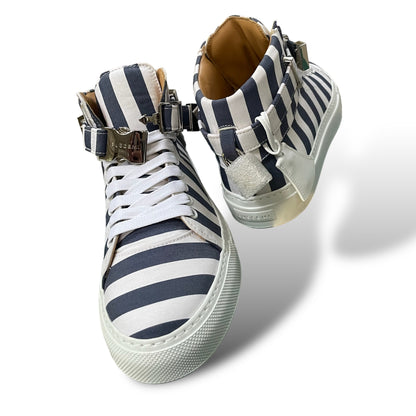 Buscemi Women’s Striped Italian Jacquard Canvas High-Tops / Silver-Tone Hardware - main product photo