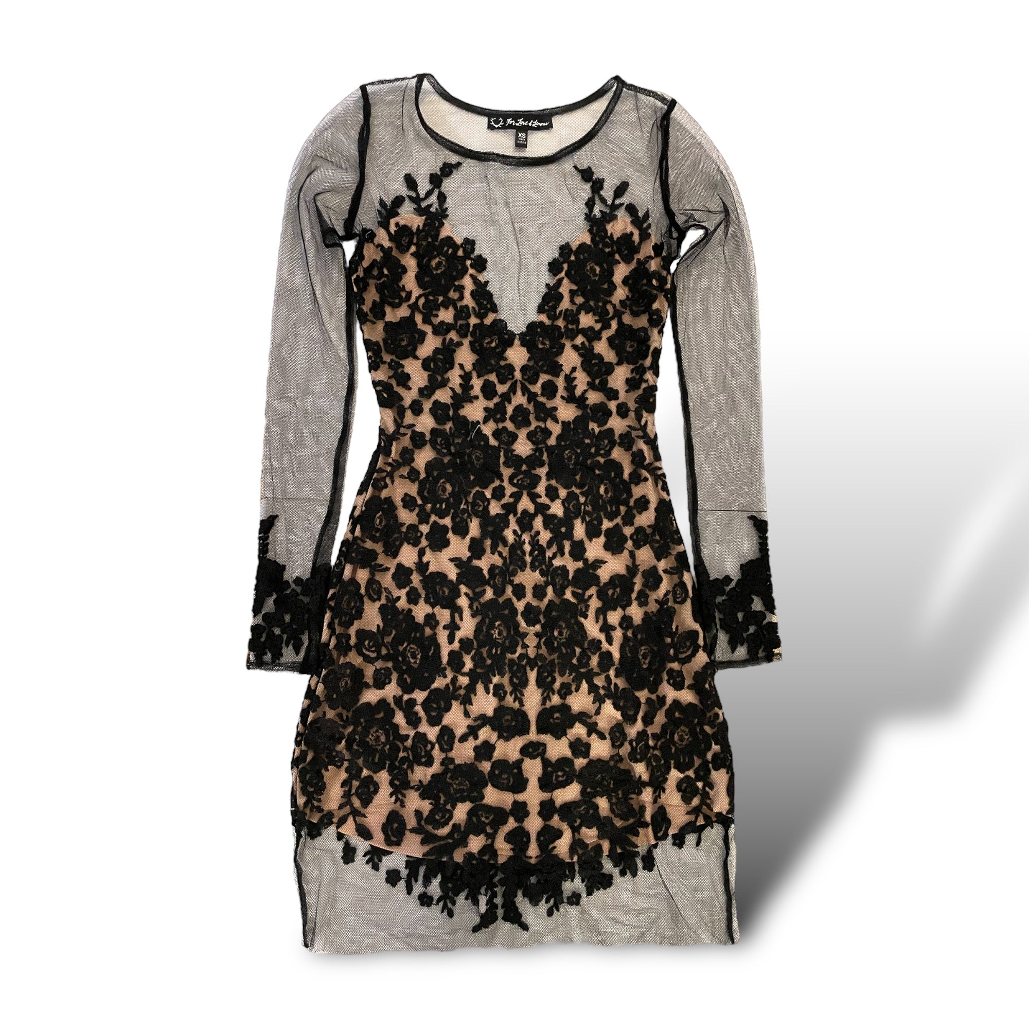 FOR LOVE & LEMONS Lace & Mesh Dress |Size: XS|