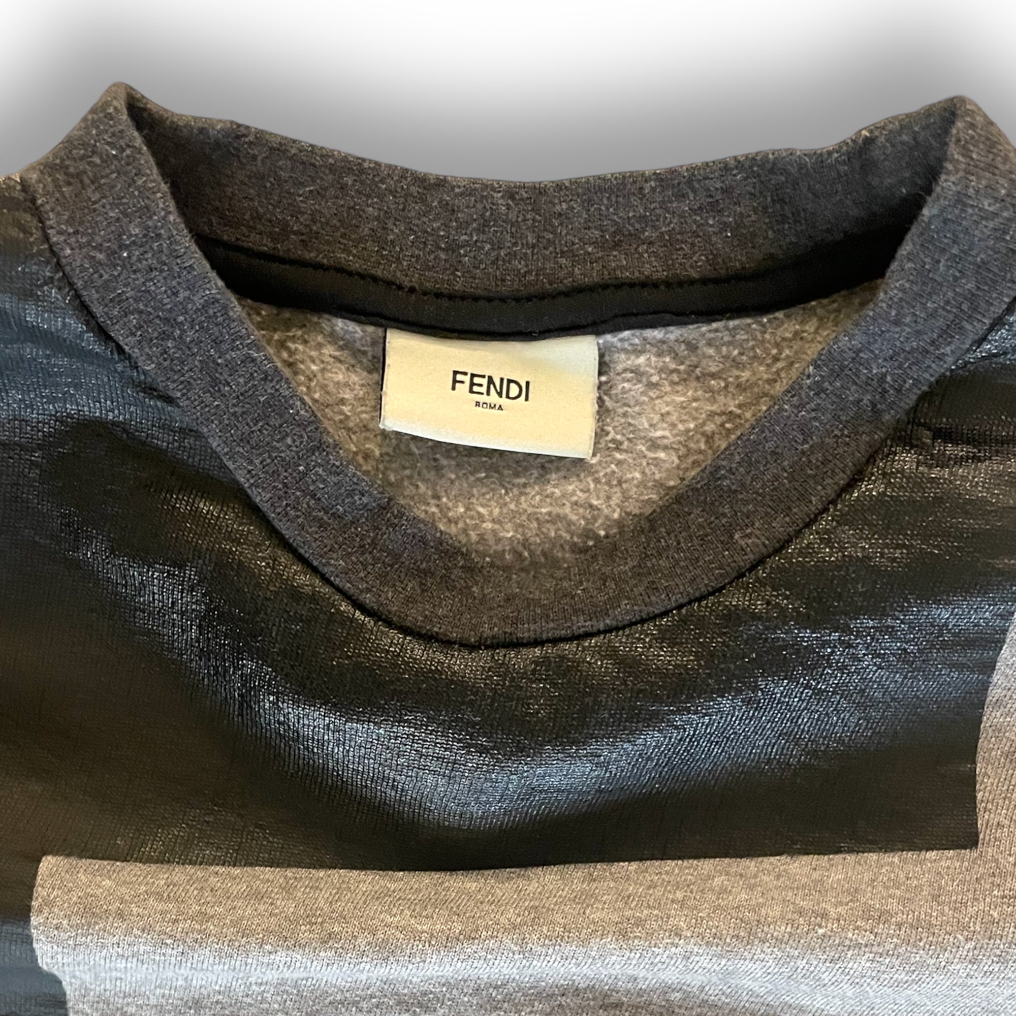 FENDI Double FF Motif Grey & Black Sweater |Size: Youth 12A|
