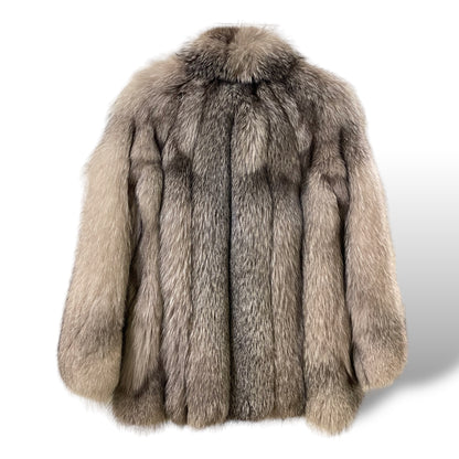Custom Made Silver Fox Fur Coat - photo 3 of 9