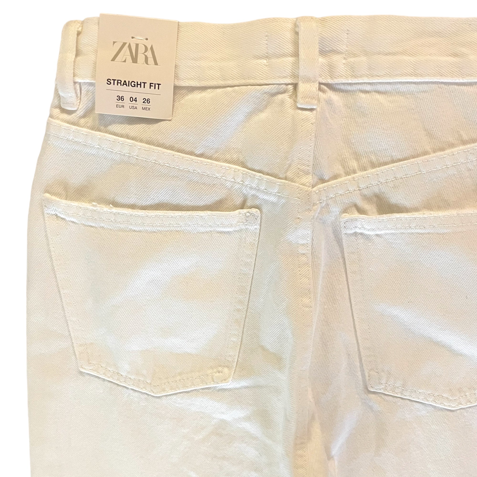 ZARA STRAIGHT FIT White Denim Jeans |Size: EU 34 US 4|
