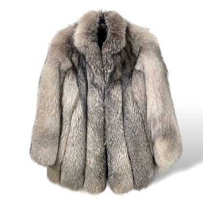 Custom Made Silver Fox Fur Coat - photo 2 of 9