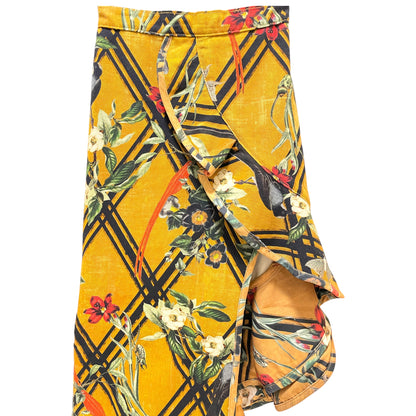 PatBo Floral Printed Knee-Length Ruffle Embellished Skirt with Slit - photo 8 of 11