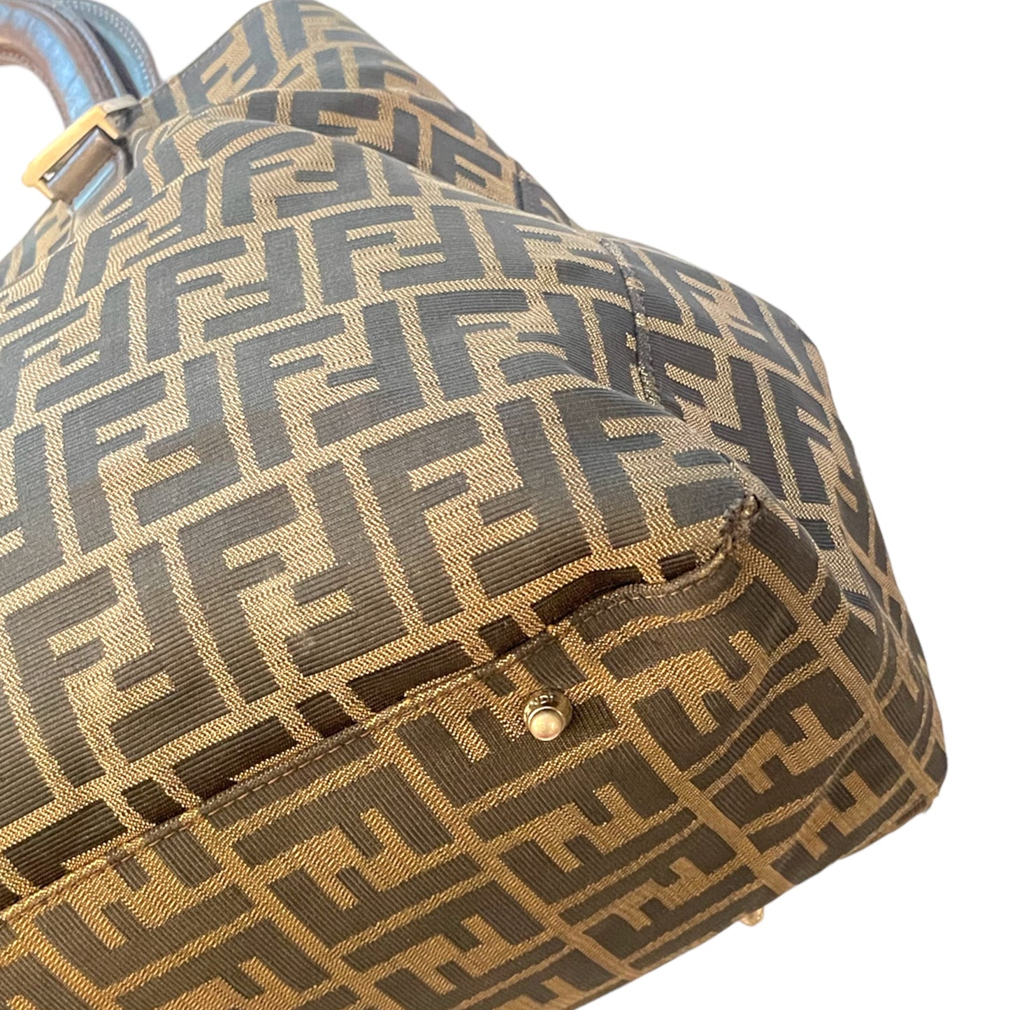 FENDI ZUCCA Print LARGE Vintage Twin Tote