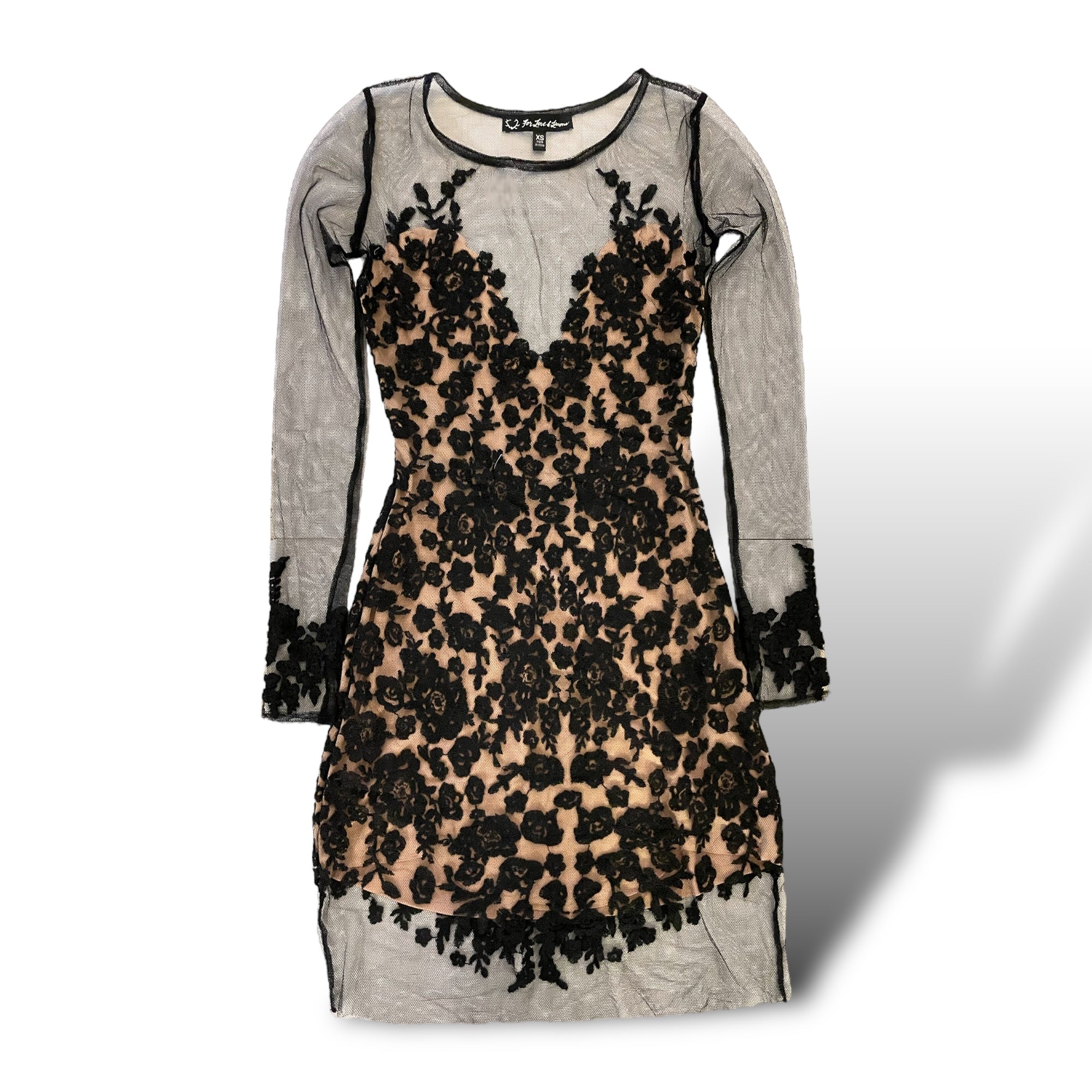 FOR LOVE & LEMONS Lace & Mesh Dress |Size: XS|