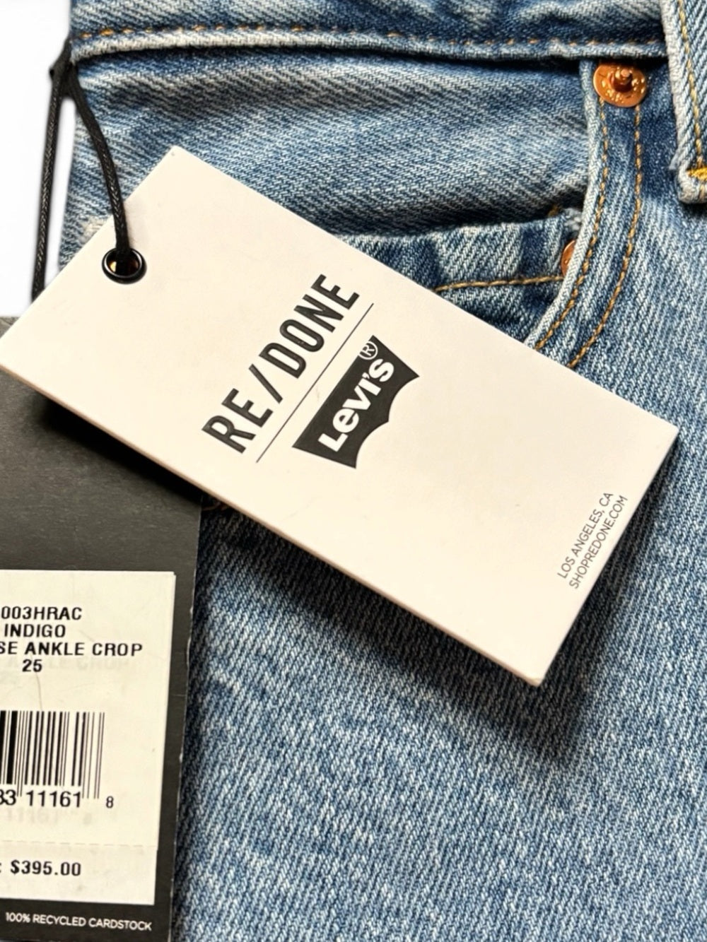 Levi's RE/DONE x Levi's Indigo High Rise Ankle Jeans Size: 25
