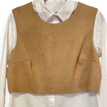 Bailey 44 BAILEY 44 Button down/ Cognac Suede Vest (detachable white collar) |Size: M|