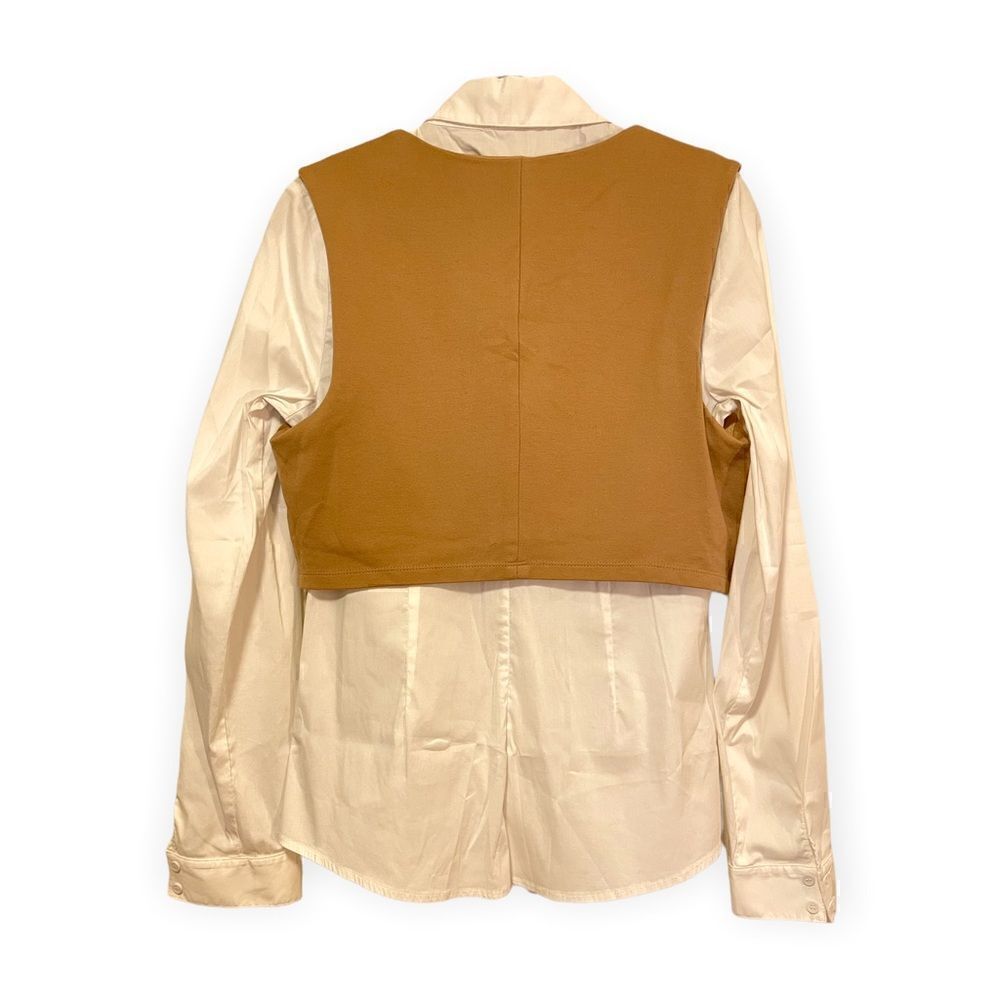 Bailey 44 BAILEY 44 Button down/ Cognac Suede Vest (detachable white collar) |Size: M|