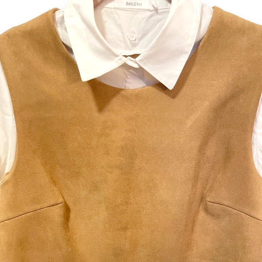 Bailey 44 BAILEY 44 Button down/ Cognac Suede Vest (detachable white collar) |Size: M|
