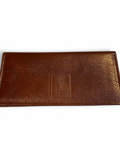 Saint Laurent Yves Saint Laurent Vintage Chestnut Brown Leather Envelope Wallet