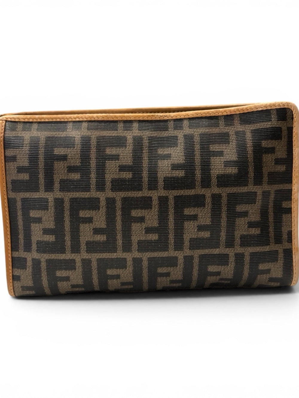 Fendi Vintage Fendi Brown and Tan FF Zucca Clutch