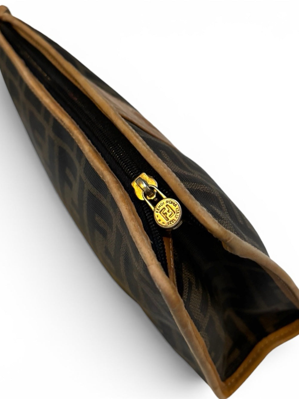 Fendi Vintage Fendi Brown and Tan FF Zucca Clutch