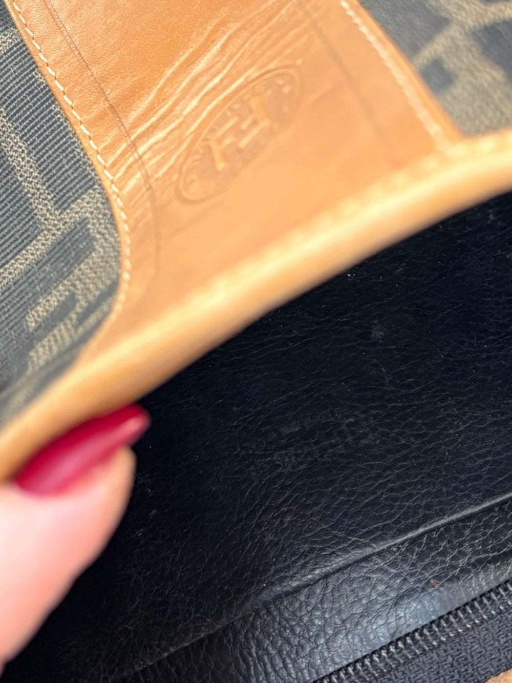 Fendi Vintage Fendi Brown and Tan FF Zucca Clutch