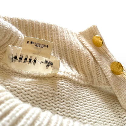 Kate Spade Brooke St. KATE SPADE Cream Swear with Gold Button Detail |Size: M|