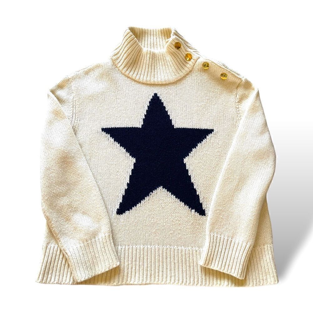 Kate Spade Brooke St. KATE SPADE Cream Swear with Gold Button Detail |Size: M|