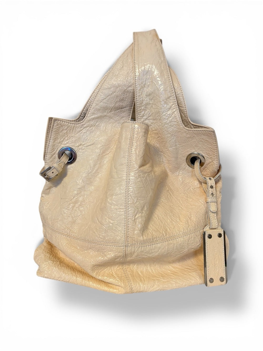 Givenchy Givenchy Light Beige Leather Tote with Grommet Accents
