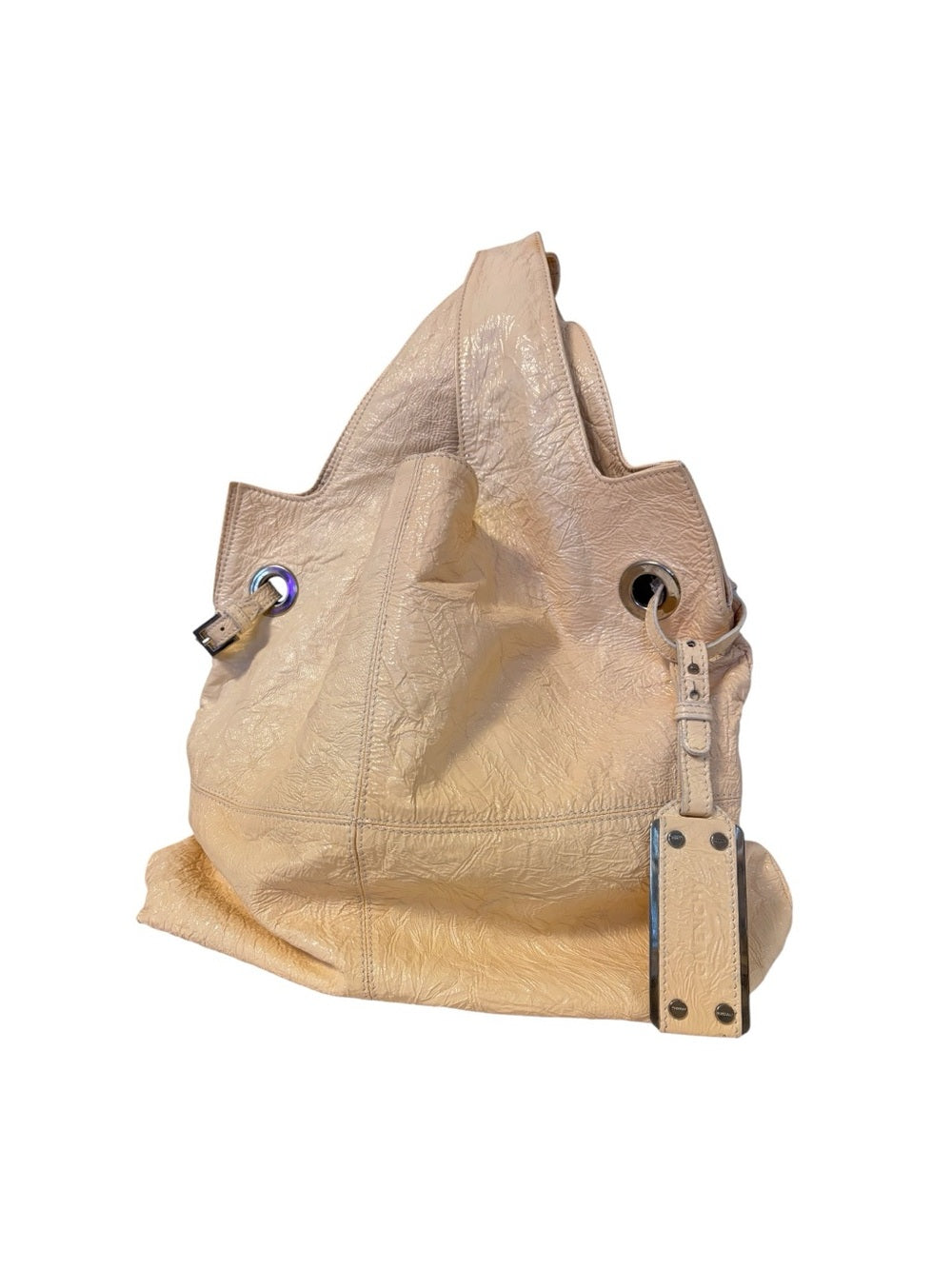 Givenchy Givenchy Light Beige Leather Tote with Grommet Accents