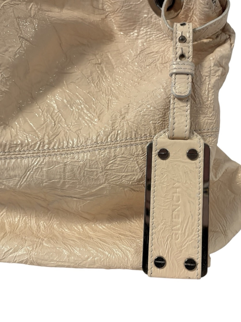 Givenchy Givenchy Light Beige Leather Tote with Grommet Accents