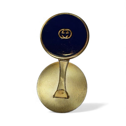 Gucci Gucci Gold and Cobalt Blue Vintage RARE Mirror Compact