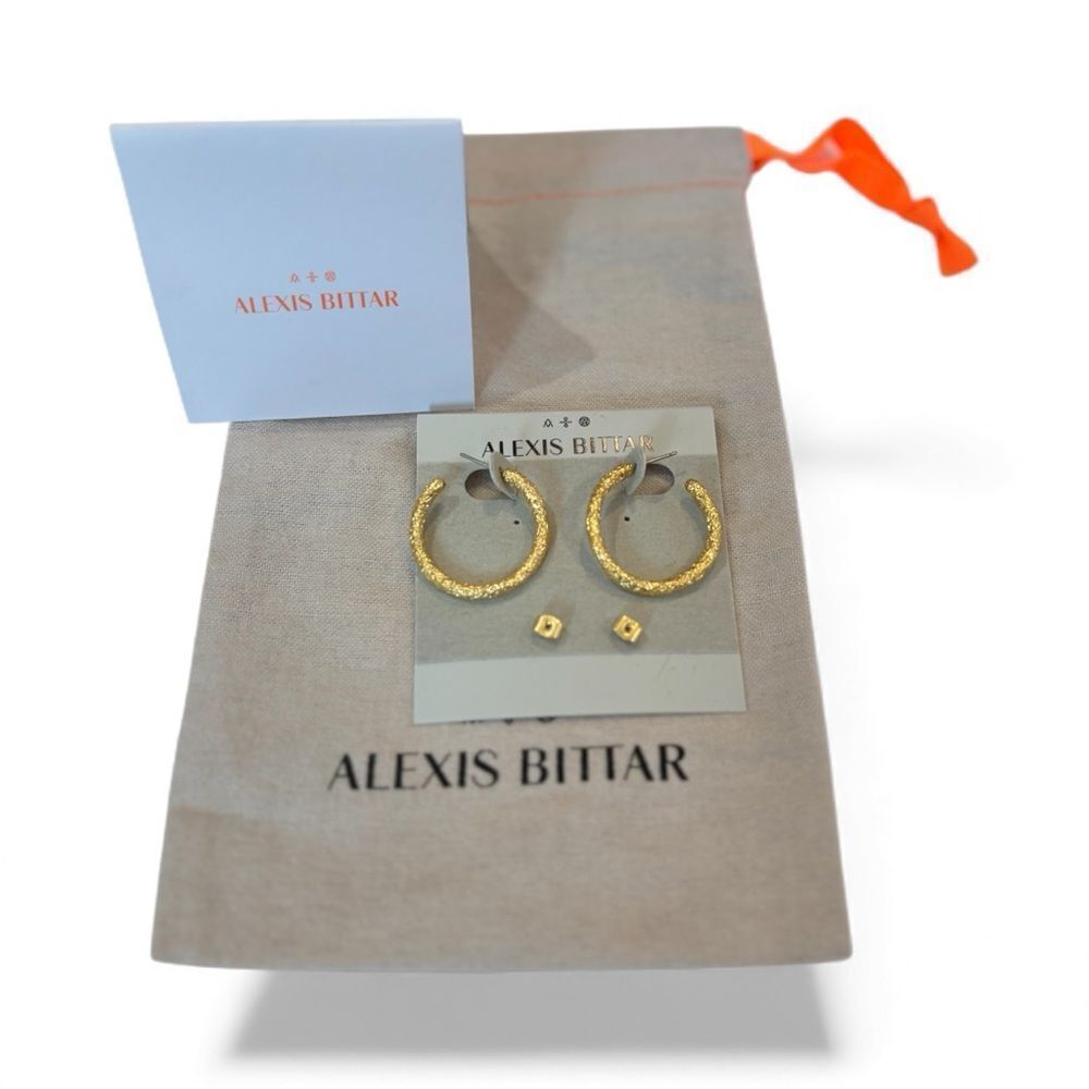 Alexis Bittar Alexis Bittar Golden Pebble Cake Hoop Earrings