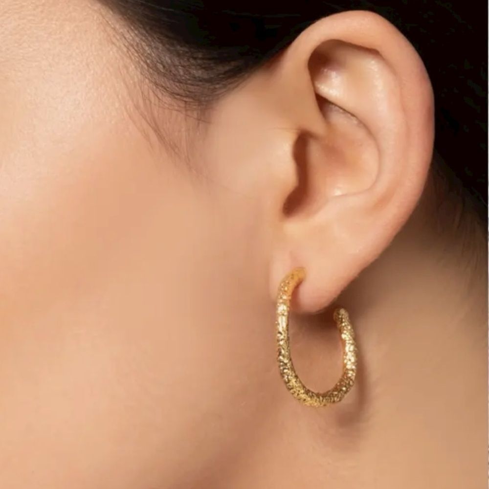 Alexis Bittar Alexis Bittar Golden Pebble Cake Hoop Earrings