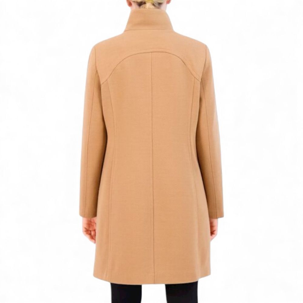 Cole Haan Cole Haan Women's Soft Twill Zip Up Coat - Beige Size 4