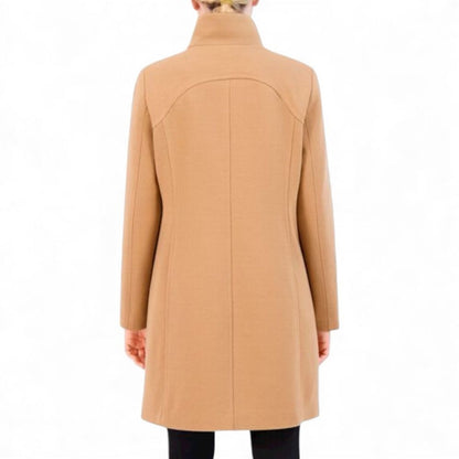 Cole Haan Cole Haan Women's Soft Twill Zip Up Coat - Beige Size 4