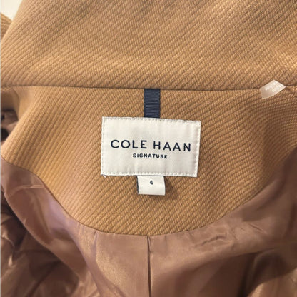 Cole Haan Cole Haan Women's Soft Twill Zip Up Coat - Beige Size 4