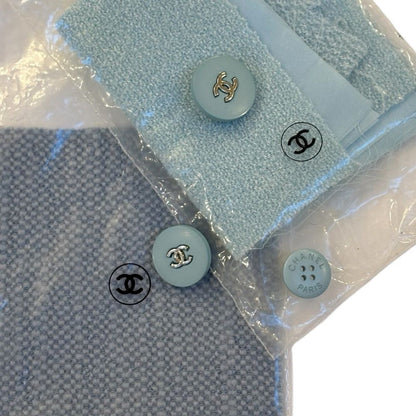 Chanel CHANEL Blue and Silver Metal CC Button Trio