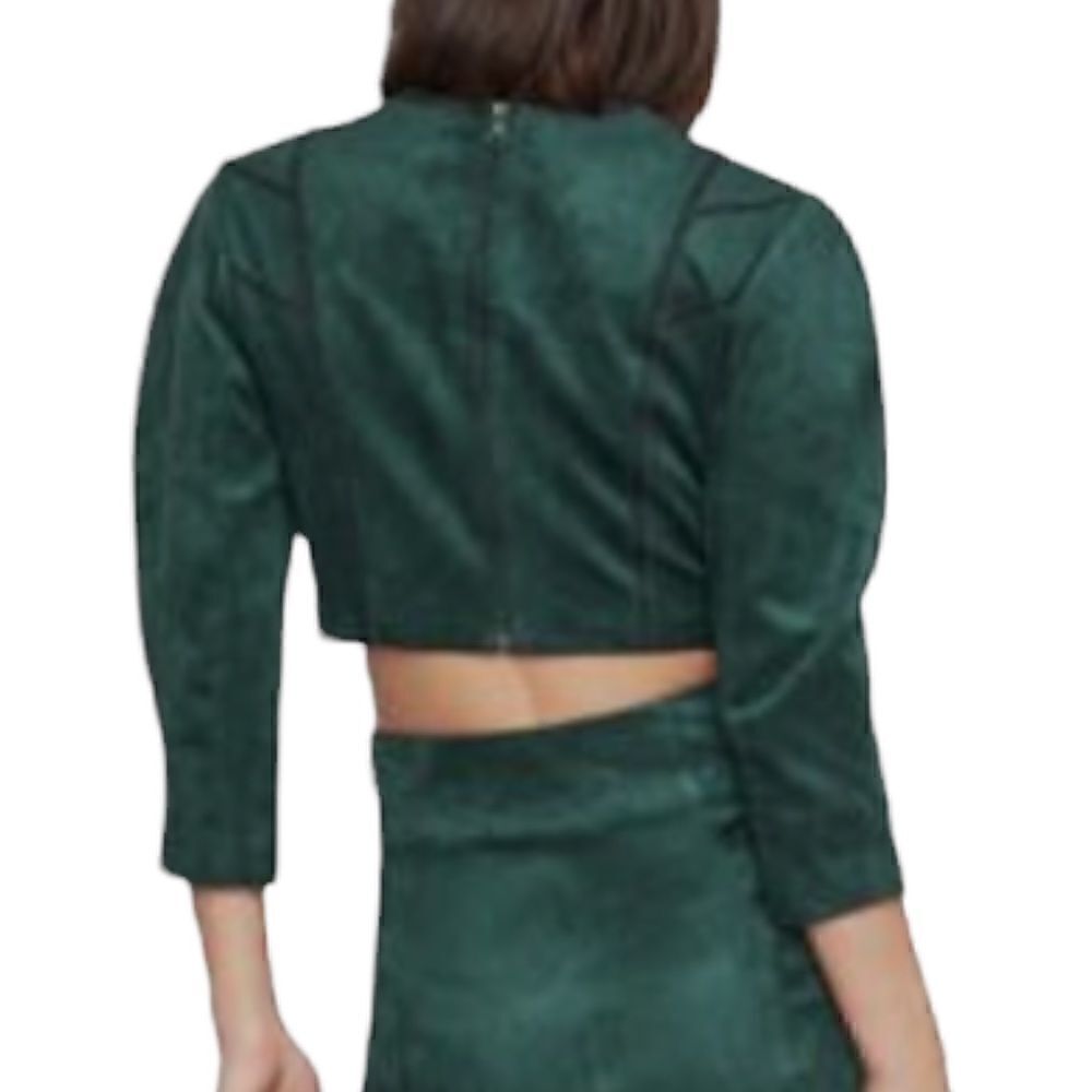 BCBGMAXAZRIA BCBGMAXAZRIA crop top in supple faux suede |Size: XS|