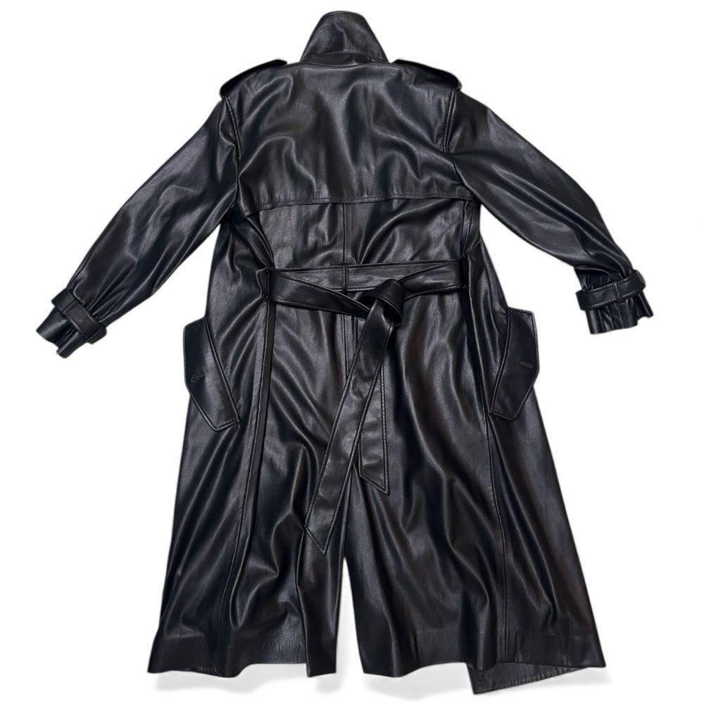 Alice + Olivia Alice + Olivia Nevada Vegan Trench in Black Vegan Leather