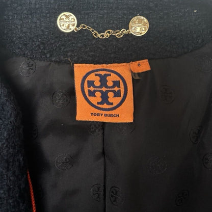Tory Burch Tory Burch Navy Blazer with Fringe Accents |Size: 6|
