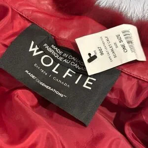 Wolfie Insanely RARE & stunning STATEMENT Piece WOLFIE Scarlet Red Fur Cape