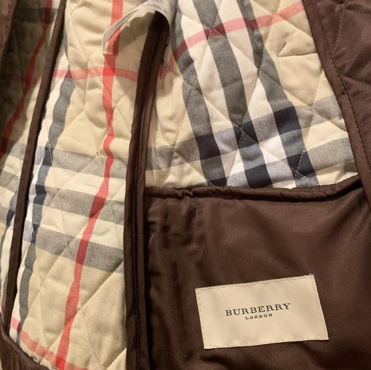 BURBERRY LONDON Women’s Brown Quilted Jacket Size: Large