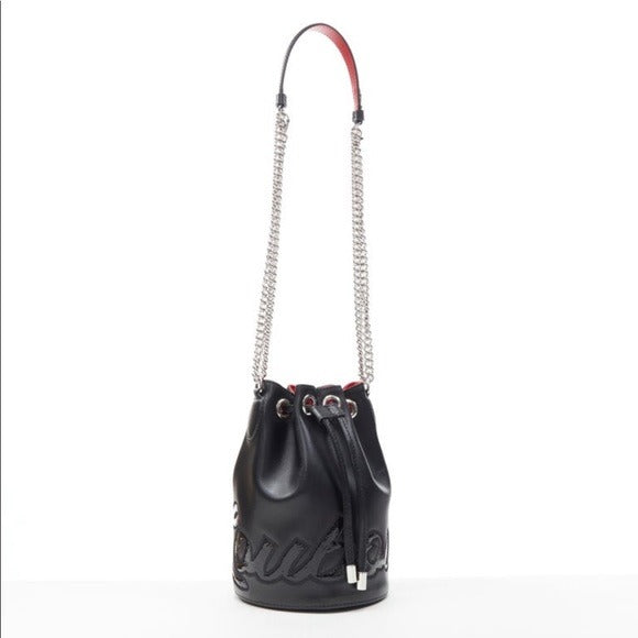 Christian Louboutin Marie Jane Black Calfskin Leather Bucket Bag