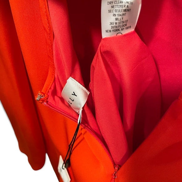 MILLY Coral Silk Dress |Size: 2|