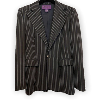Ralph Lauren Purple Label Collection Women's Black Pinstripe Jacket - main product photo