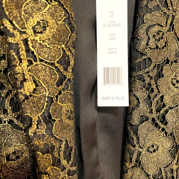 WALTER BAKER Gold Lamè Lace KHLOE JACKET  |Size: Medium|